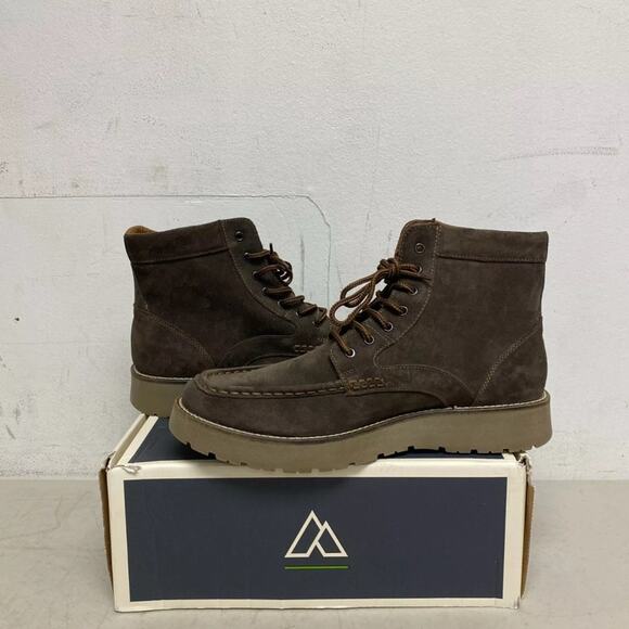 Alpine Design Men's Casual Lace Wedge Boots Double Brown Suede AD22MC001 - 14 - Picture 3 of 8